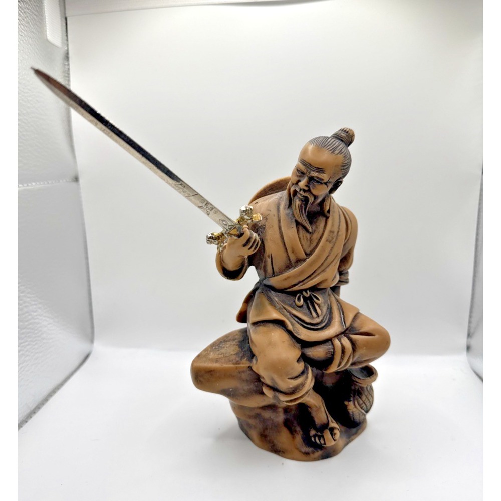 Vintage CHINESE ORIENTAL Figurine  "Man sitting bench ‎ "